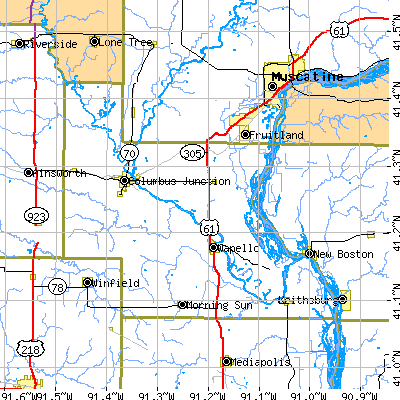 Louisa County close-up map