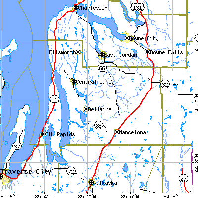 Antrim County close-up map