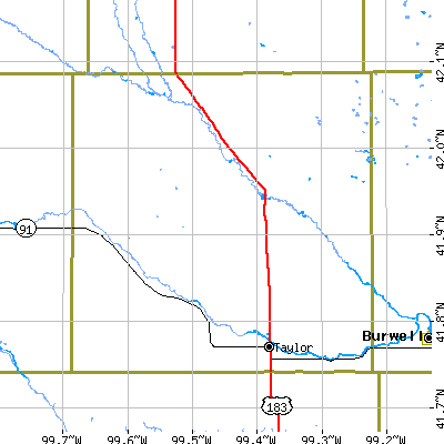 Loup County close-up map