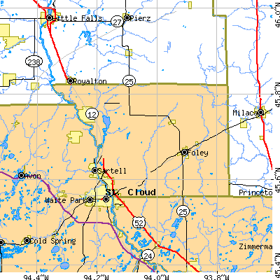 Benton County close-up map