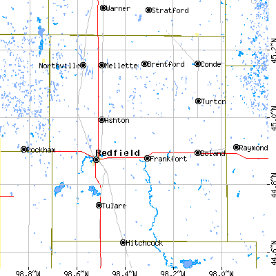 Spink County close-up map