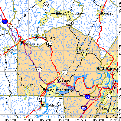 Marion County close-up map