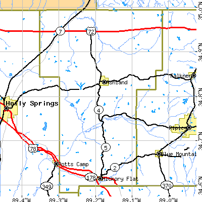 Benton County close-up map