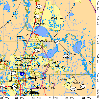 Seminole County close-up map