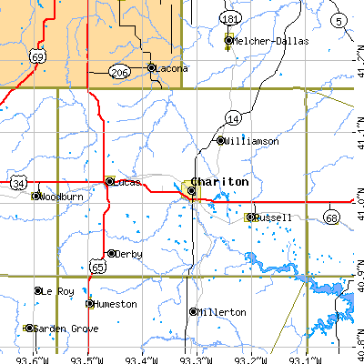 Lucas County close-up map
