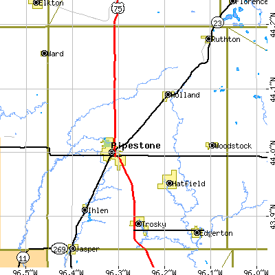Pipestone County close-up map