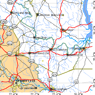 Martin County close-up map