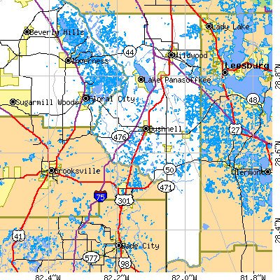 Sumter County close-up map