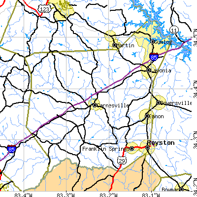 Franklin County close-up map