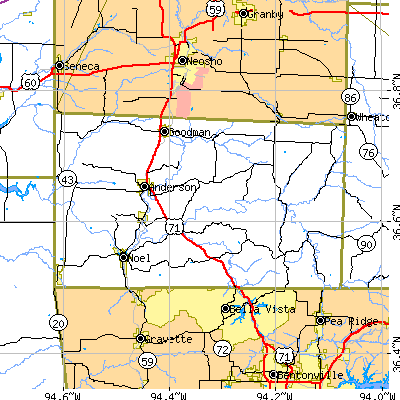 McDonald County close-up map