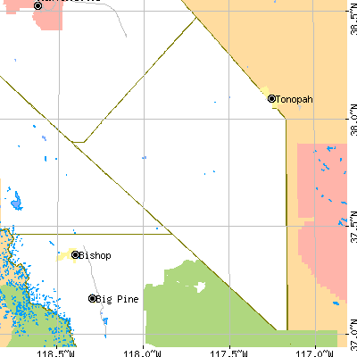 Esmeralda County close-up map