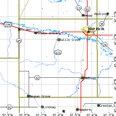 Madison County close-up map