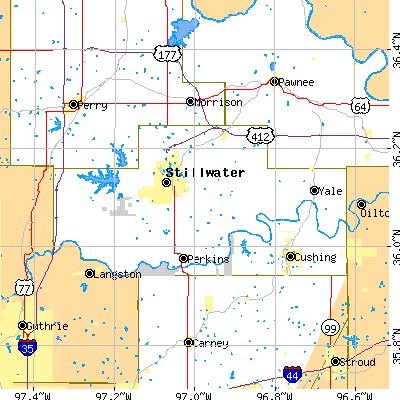 Payne County close-up map