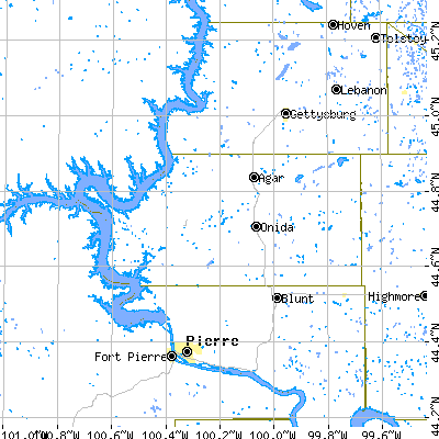 Sully County close-up map