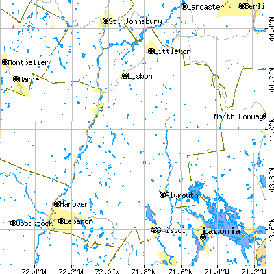 Grafton County close-up map