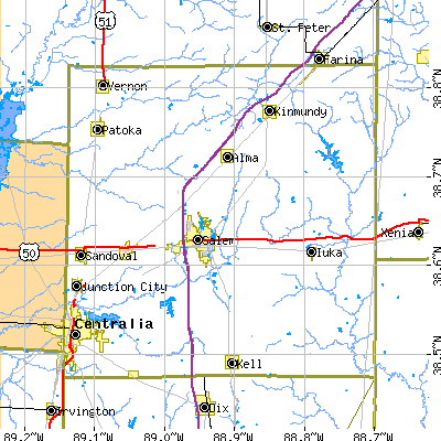 Marion County close-up map
