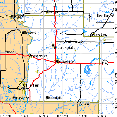 Parke County close-up map