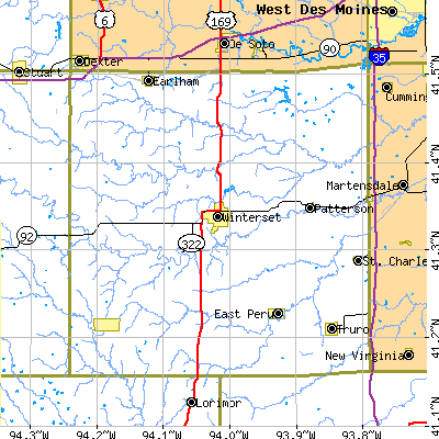 Madison County close-up map