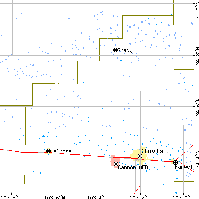 Curry County close-up map