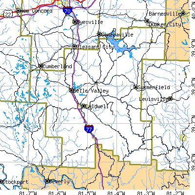 Noble County close-up map