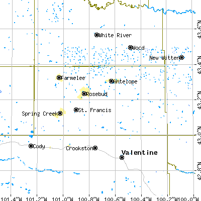 Todd County close-up map