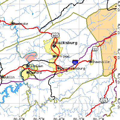 Montgomery County close-up map