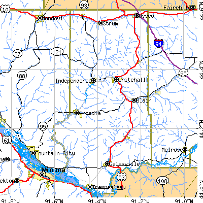 Trempealeau County close-up map