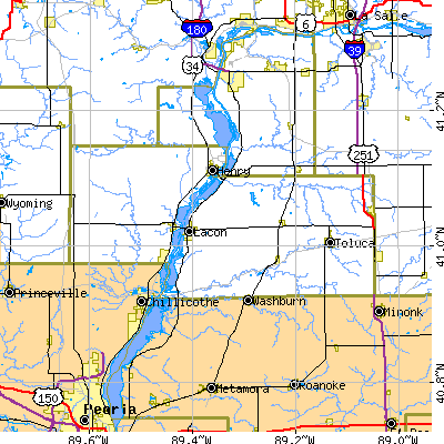 Marshall County close-up map