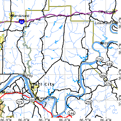 Perry County close-up map