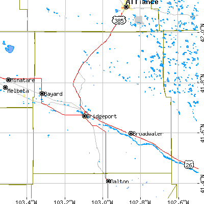 Morrill County close-up map