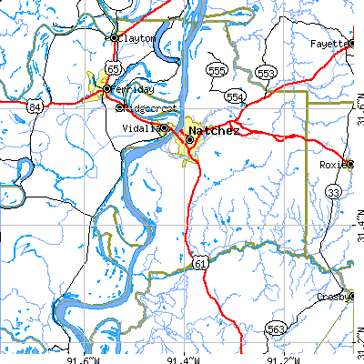 Adams County close-up map