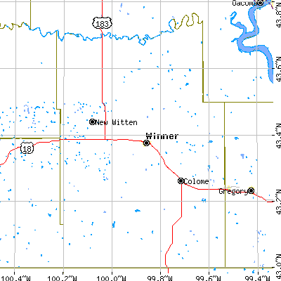 Tripp County close-up map