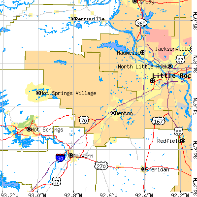 Saline County close-up map