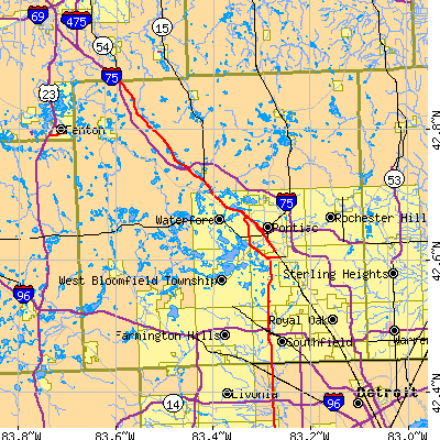 Oakland County close-up map