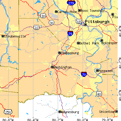 Washington County close-up map