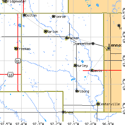 Turner County close-up map