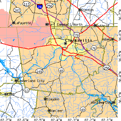 Montgomery County close-up map