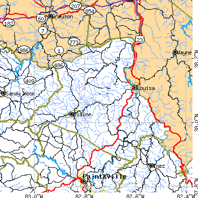 Lawrence County close-up map