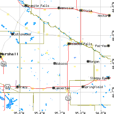 Redwood County close-up map