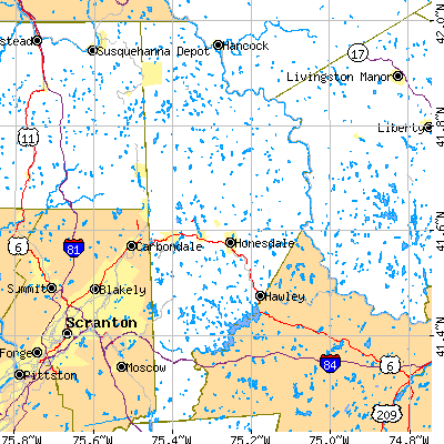 Wayne County close-up map