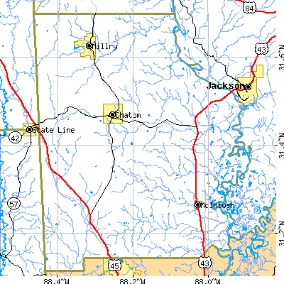 Washington County close-up map