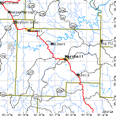 Searcy County close-up map