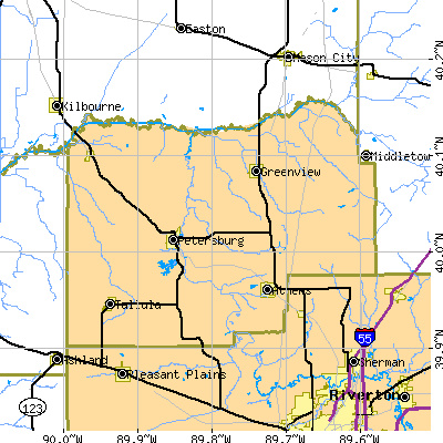 Menard County close-up map