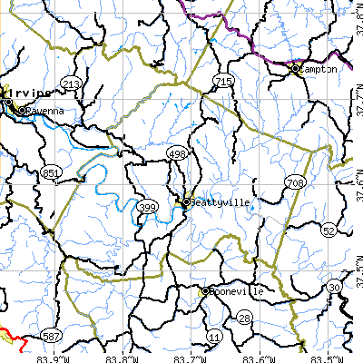 Lee County close-up map