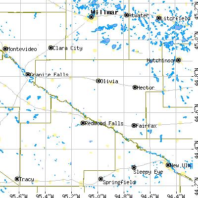 Renville County close-up map