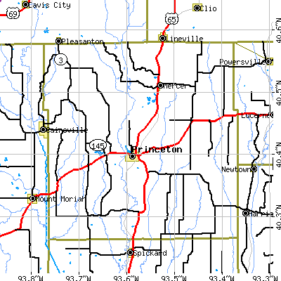 Mercer County close-up map