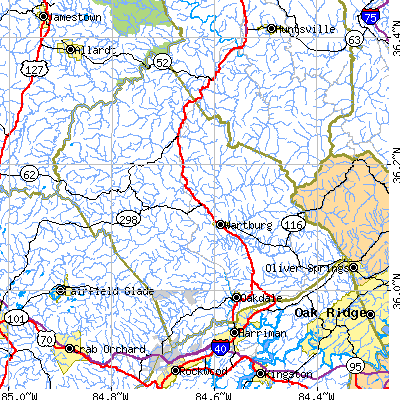 Morgan County close-up map