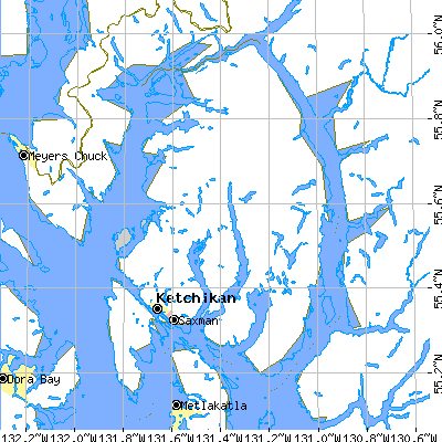Ketchikan Gateway Borough close-up map
