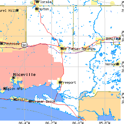 Walton County close-up map