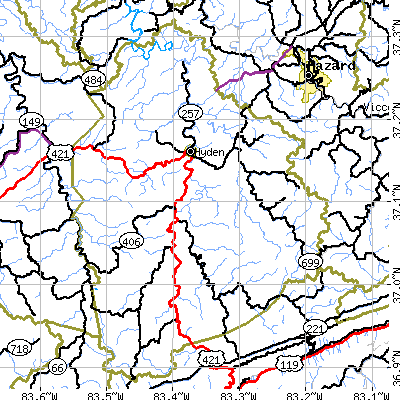 Leslie County close-up map